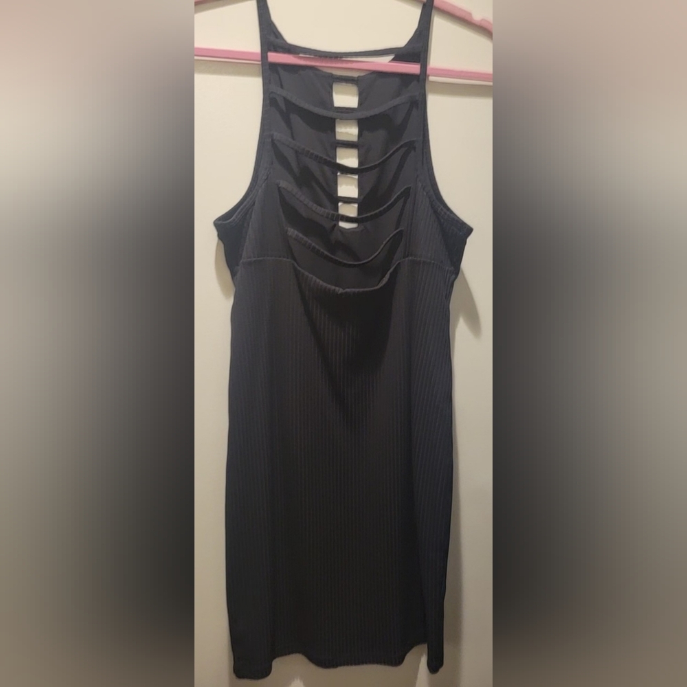 Victoria Sport Black Stretch Midi Dress